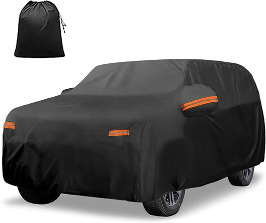 X AUTOHAUX Car Cover for Toyota 4Runner 210D-PU Outdoor Full Car Cover All Weather with Door Zipper for Waterproof Windproof Sun Rain Snow Protection