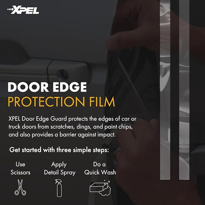 XPEL Extra Wide Door Edge Guard Film Roll, 1/2" x 12', Clear Door PPF Kit | Clear protective film helps shield door edges from chips, scratches, dings, and everyday wear.