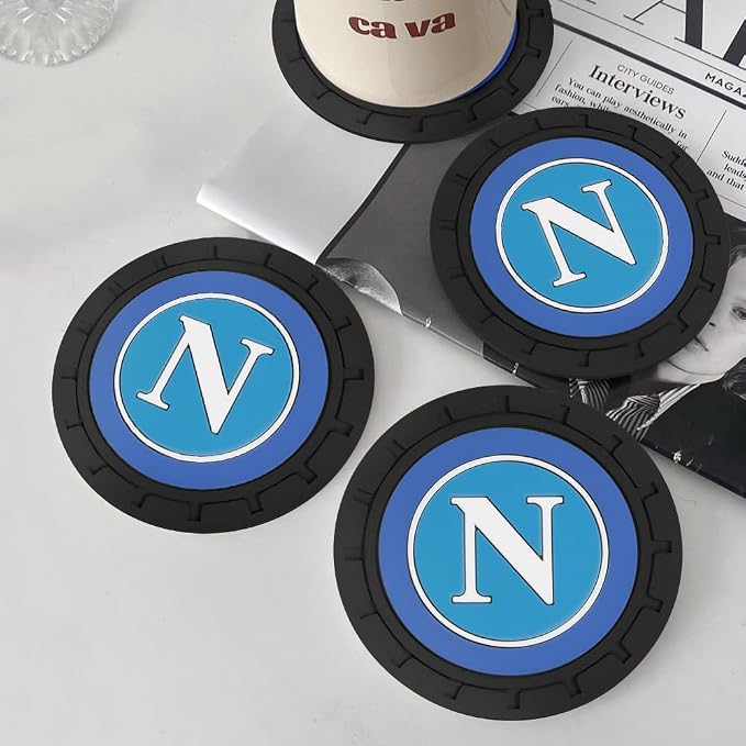 Cup Holder Insert Coaster for Napoli UEFA UCL Fans,Anti Slip Car Cup Coaster Interior Accessories