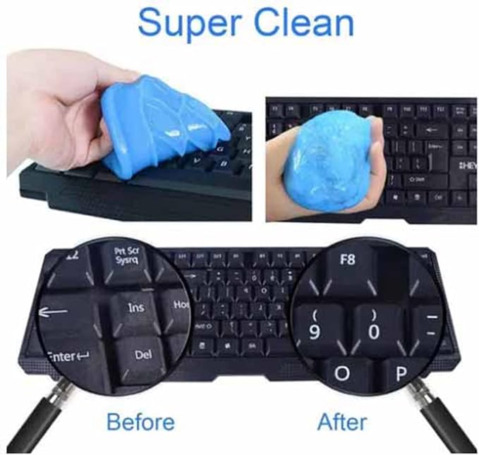 Tyenaza Dust Clean Clay, Keyboard Cleaning Gel Universal Dust Keyboard Cleaner for Car Laptop Keyboard Air Vents 5.6oz