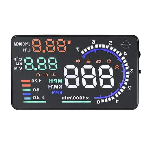 5.5inch Car HUD Car, Auto Screen Speed Display, OBD 2 EU OBD Compatible, with Driving Mileage Measurement for Cars
