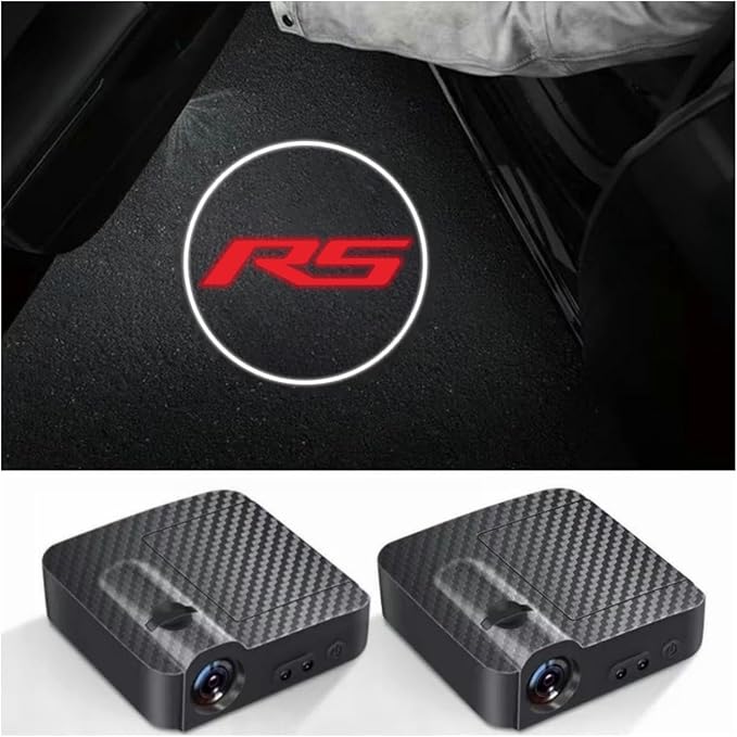 2pcs Door Marker Lights Concierge Projector Laser Welcome Lights Compatible Camaro RS Equinox Malibu Traverse Blazer Cruze Trailblazer Trax Sonic Spark Accessories (RS)