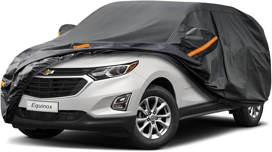 Kayme 7 Layers SUV Car Cover Custom Fit for Chevrolet Chevy Equinox (2005-2025) Waterproof All Weather for Automobiles, Outdoor Full Cover Rain Sun UV Protection.Black