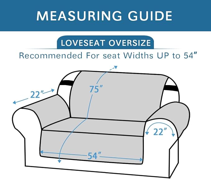 H.VERSAILTEX Water Resistant Loveseat Cover for 3 Cushion Couch Reversible Loveseat Slipcover Furniture Protector with Elastic Strap Non Slip Loveseat Cover for Dogs Pets(Oversized Sofa, Ivory/Beige)