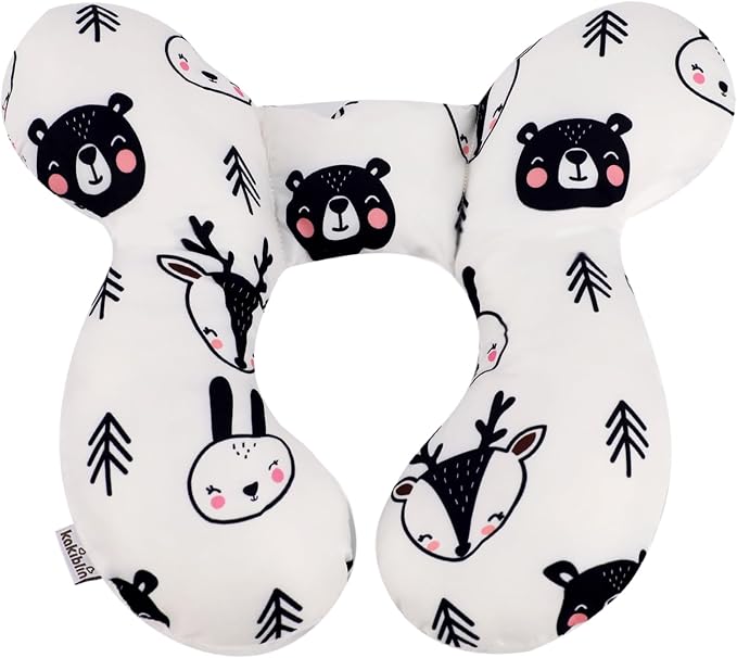 KAKIBLIN Baby Neck Pillow, Upgraded Baby Support Pillow,Babies Head Pillow,Neck Support Pillow for for Car Seat, Stroller, Pushchair,Travel (Bear)