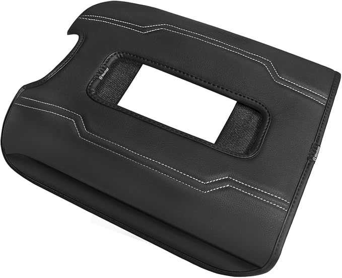 Muslogy Center Console Armrest Cover Fit for Chevy Silverado & GMC Sierra 1500 2500 3500 2014-2018, Tahoe/Yukon/Suburban 2015-2020, Comfort Armrest Pad Console Lid Cushion Regular Thick (Bucket Seat)