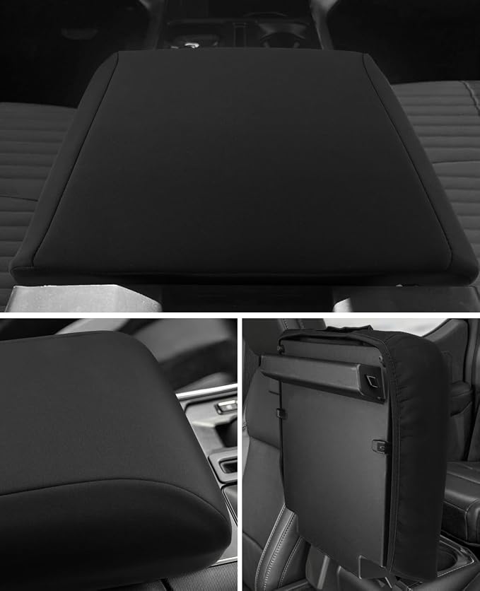 INTGET Center Console Cover for 2025 2026 Ford F150 Accessories Interior 2021 2022 2023 2024 Car Middle Arm Rest Armrest Lid Seat Cover Protector Elbow Cushion Pad (Neoprene, 2021-2026)