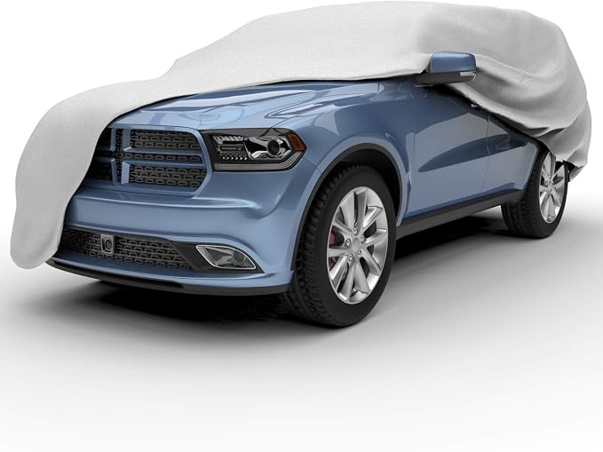 Budge Protector V SUV Cover, 5 Layer Premium Weather Protection, Waterproof, Dustproof, UV Treated SUV Cover,Gray,Size 0: Fits SUVs up to 162" L x 59" W x 60" H