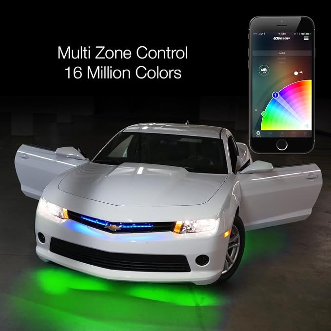 XKGLOW chrome App Control Car Standard LED Accent Light Kit - Under Glow