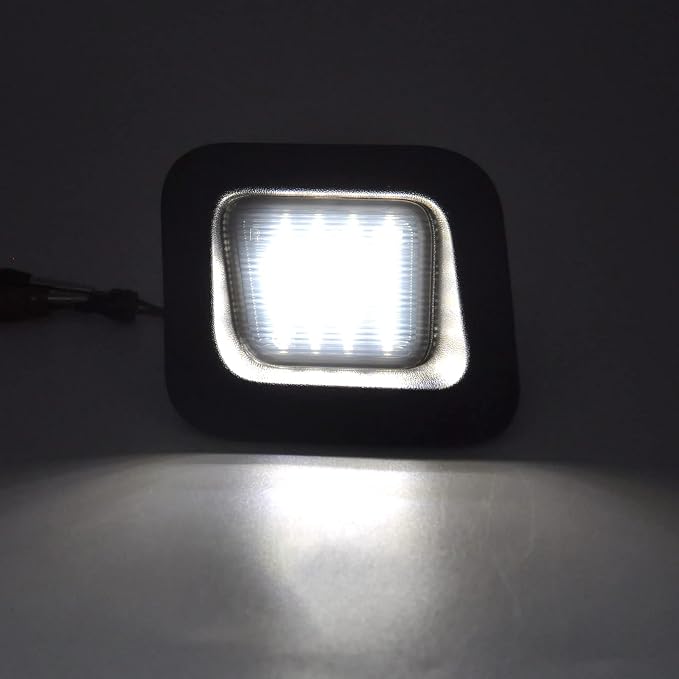 R&F Auto License Plate Lights for 2003-2018 Ram 1500 2500 3500 6000K | For 19-20 Ram 1500 Classic LED Tag Lamp Powered by 40pcs Chips Smoked Error Free Xenon Pure White|DOT|SAE|OEM Fit