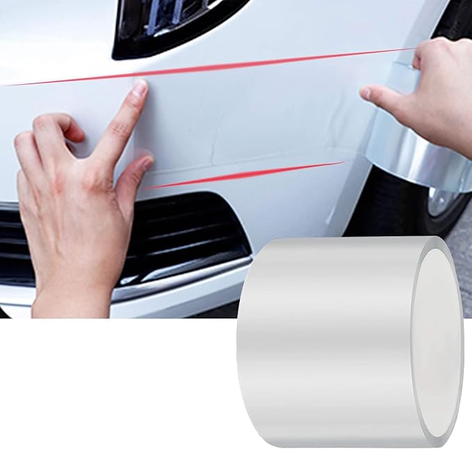 ToLanbbt Car Door Edge Guard Invisible Automotive Door Sill Guard Protectors Anti-Scratch Adhesive Tape Waterproof Strips for Car Door Edge Protection (33Ft x 2.75", Transparent)