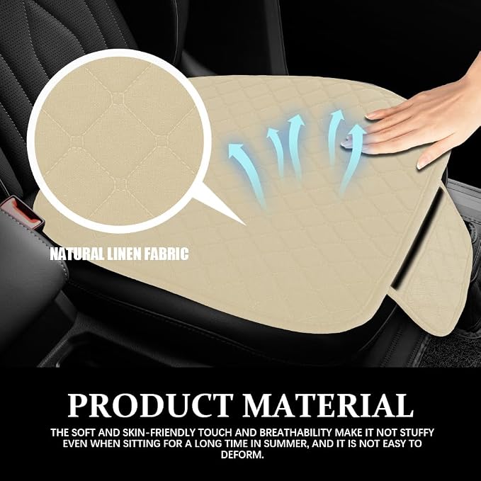 Leather Front Car Seat Cover, Anti-Slip Car Seat Bottom Covers, Full Wrapped Bottom Seat Protectors with Storage Pocket, Universal Comfortable Seat Cushion Fit Vehicles SUVs Trucks (K2-Beige)