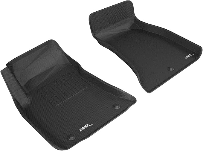 3D MAXpider Custom Fit KAGU Floor Mat (BLACK) Compatible with DODGE CHALLENGER RWD 2015-2023 - Front Row