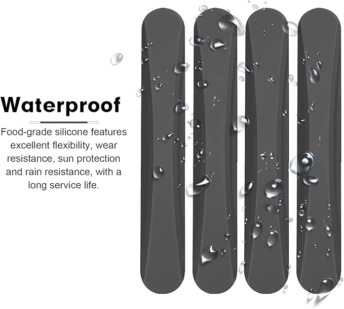 4PCS Silicone Car Door Edge Guards, Car Door Anti-Collision Guards, Universal Silicone Car Door Bumper Guard, Adhesive Bumper Scratch Guards for Auto, Sedans, Trucks, SUVs(Black)