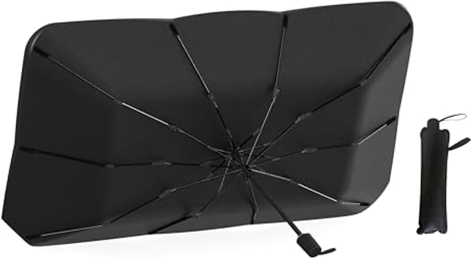EcoNour Car Umbrella Windshield Sun Shade, Universal Fit Foldable Car & Truck Sun Shade | Double Layer Windshield Cover for SUV, Sedan & Truck | Sun Shade Cover for Front Baby Window Shades - 57"x30"