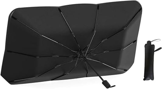 EcoNour Car Umbrella Windshield Sun Shade, Universal Fit Foldable Car & Truck Sun Shade | Double Layer Windshield Cover for SUV, Sedan & Truck | Sun Shade Cover for Front Baby Window Shades - 57"x30"