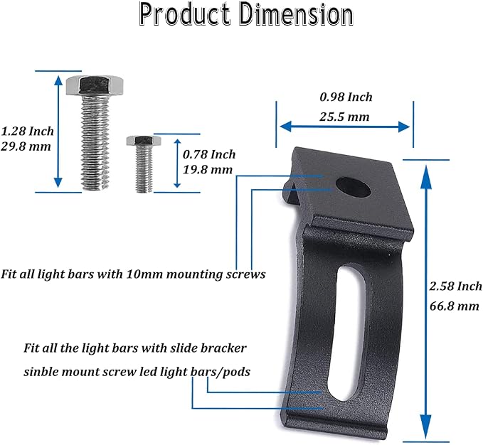 LED Light Bar Mounting Bracket - Mounting Brackets Universal Adjustable Slide Mounted Base for Work Light Bar LED Pod (Pack of 2)