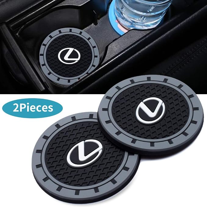 Car Cup Holder Coaster Compatible with Lexus RX ES GS LS NX RS GX LX RC LC RX350 is250 GX460, Auto Cup Holder Insert Coaster, 2PCS