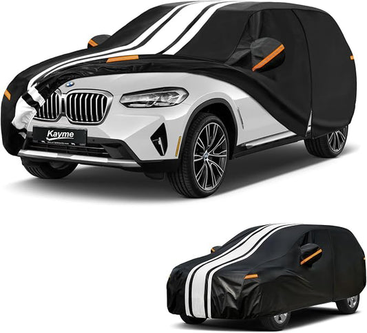 Kayme Heavy Duty Car Cover Custom Fit for BMW X3/X3 M (2003-2026) Waterproof All Weather for Automobiles, Gift with Tape/Towel, Outdoor Full Exterior Cover Rain Snow Sun UV Protection.
