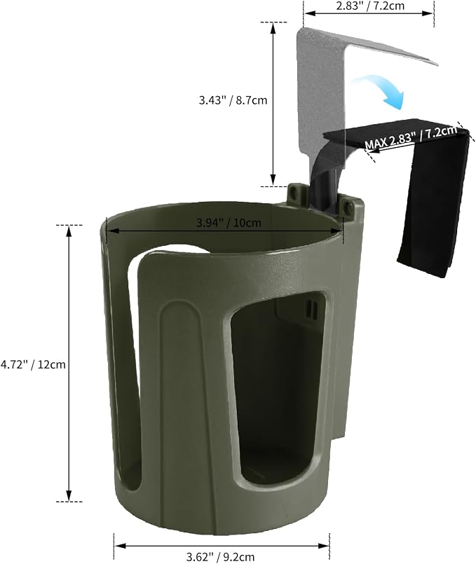 LITTLEMOLE Large Car Door Cup Holder, Side Window Seat Armrest Drink Holder | Holds Large 8-40 oz. Bottles, Mugs and Other Big Drinks in 3.15"-3.93"