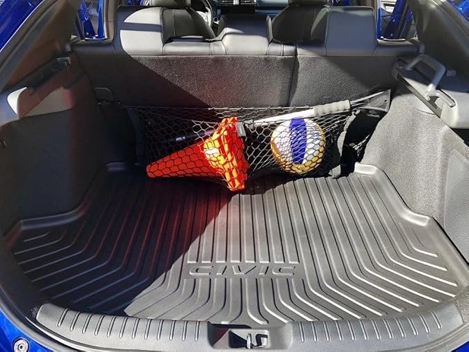 Trunk Organizer Cargo Net for Honda Civic 2017-2026 - Envelope Style Cargo Net for Hatchback - Premium Mesh Car Trunk Organizer Vehicle Carrier Storage - Compatible with Honda Civic