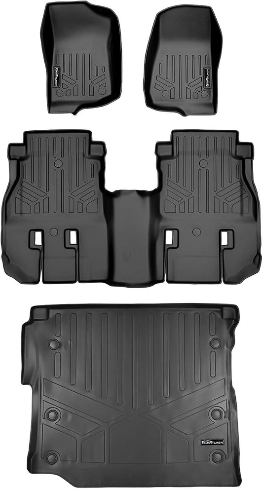 MAXLINER Custom Floor Mats 2 Rows & Cargo Liner Set Compatible with 2018-2018 Jeep Wrangler