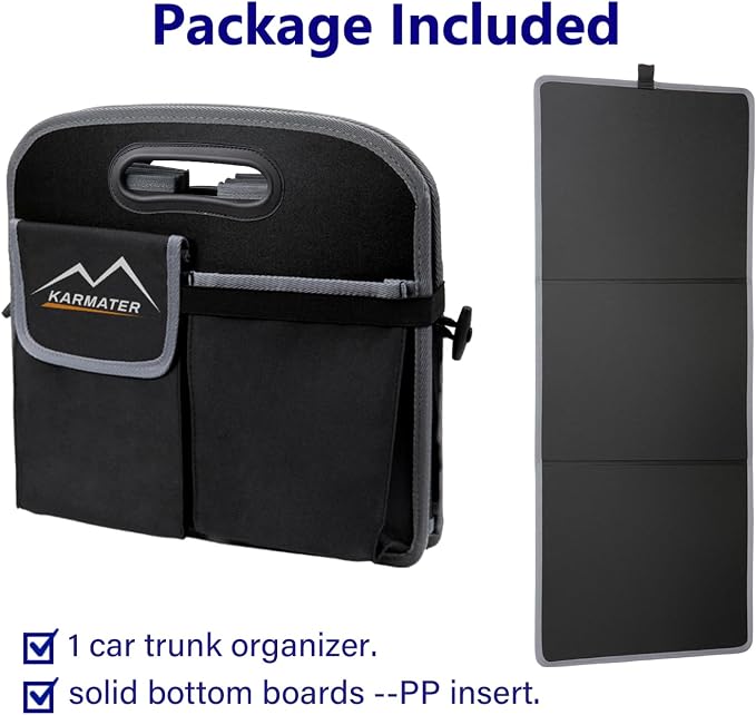 Car Trunk Organizer, 95L Waterproof Polyester Cars Accessories Organizer | 6 Pockets, Machine Washable PP Materials, 3 Compartments Car Storage, Suitable for SUV, Minivan, Truck