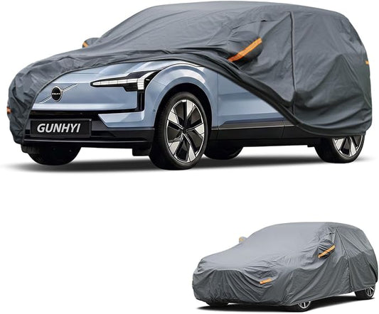 GUNHYI Premium Car Cover Custom Fit Volvo EX30, 16 Layers Heavy Duty Car Cover Waterproof All Weather with Zipper Door for Sun Rain Snow Dust Uv Protection