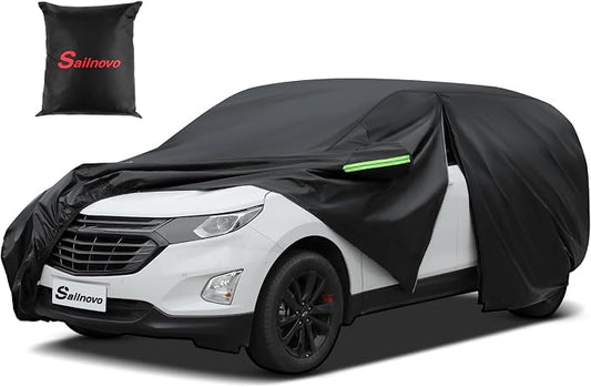 Sailnovo Heavy Duty SUV Car Cover Universal Fit 182-190" inch Waterproof All Weather Protection Zipper Access For Kia, Volkswagen Outdoor Snow Sun UV Shield