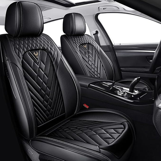 Fit for Toyota RAV4 Hybrid Seat Covers 2016-2026, Premium Leather, 360° Full Protection, Thick Padding & Memory Foam, Waterproof & Stain-Resistant Car Seat Cover Front Set (2 Seat,Black)