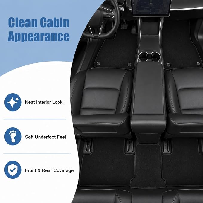 GXARTS Car Waterproof Floor Mats Carpet Full Set Compatible with Volkswagen Jetta 2019 2020 2021 2022 2023 2024 2025 | All-Weather Protect, Non-Slip Backing Automobile Floor Liner