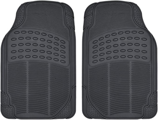 BDK ProLiner Floor Mats for Cars Trucks SUV, 2-Piece All-Weather Car Mats with Universal Fit Design, Durable Car Floor Mats with Capture Ridges, Waterproof Rubber Floor Mats for Cars (Black)