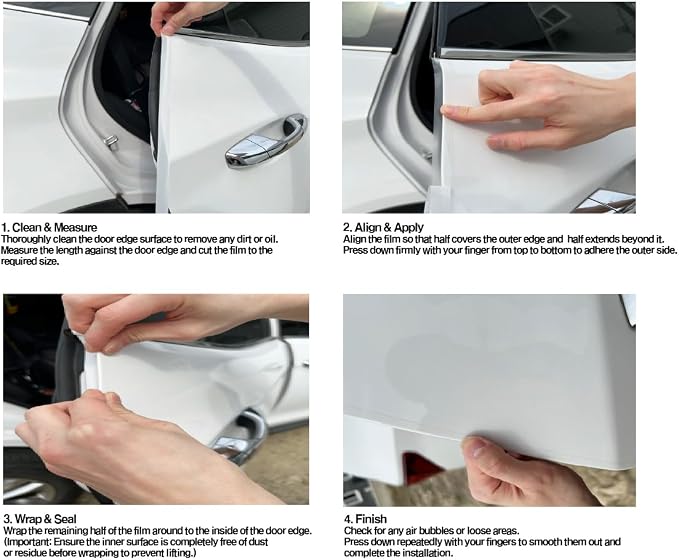 Door Edge Protection Film Roll, Premium Made in Korea PPF for Car and Truck Doors, Clean-Cut Edges, Paint Protective Strip(0.39''x16.4ft)