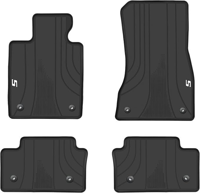 Car Floor Mats Custom Fit for BMW 5 Series G60 2024 2025 2026 Black White Rubber Auto Liner Mats All Weather Protection Odorless