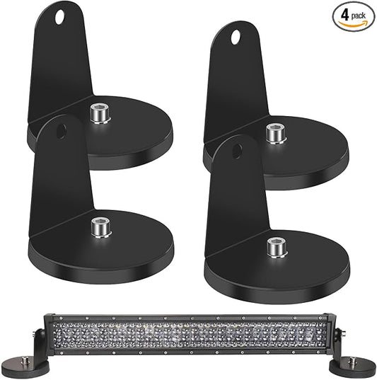 Magnetic Light Bar Mount, Powerful Magnetic Base LED Light Bar Mounting Brackets for Off Road Lighting Driving Lights for Emergency Light Roof Flashligh Work Light (4PCS)