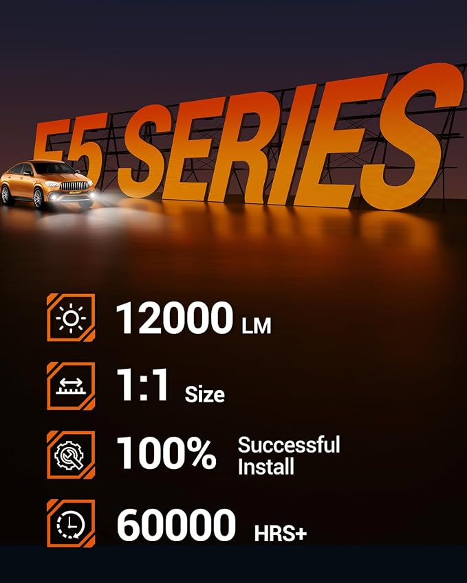 SEALIGHT 9006 HB4 LED Fog Light Bulbs or DRL, 10000LM 9006 Fog Lights LED Bulbs 600% Brightness Upgrade, 1:1 Size 100% Successful Installation for Trucks Cars, Pack of 2