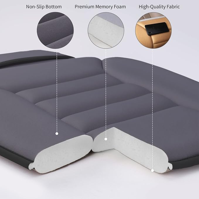 Lofty Aim Car Seat Cushion for Driving, Memory Foam Driver Seat Cushion | Car Seat Cushion for Long Driving, Automotive Seat Cushion for Pain Relief, Car Seat Pillow Fits Car, Office Chair Dark Gray