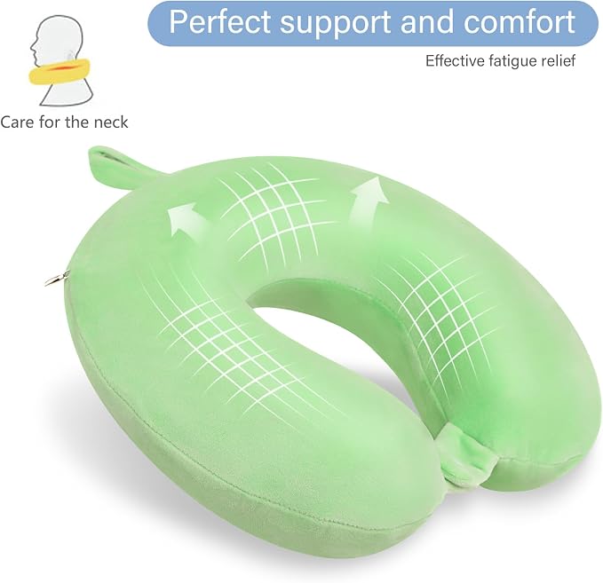 Neck Pillows for Travel Comfortable Travel Neck Pillow U Shape Memory Foam Support Neck and Head Portable Neck Travel Pillow Suitable for Airplane Trains Car Travelings