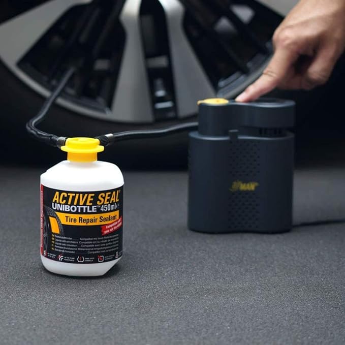 Airman Tire Repair Sealant 450ml UNIBOTTLE - Tire Sealant for Car Tire Repair, Flat Tire Repair Kit Alternative, Works with Any Tire Compressor, Emergency Tire Puncture Repair, TPMS Safe