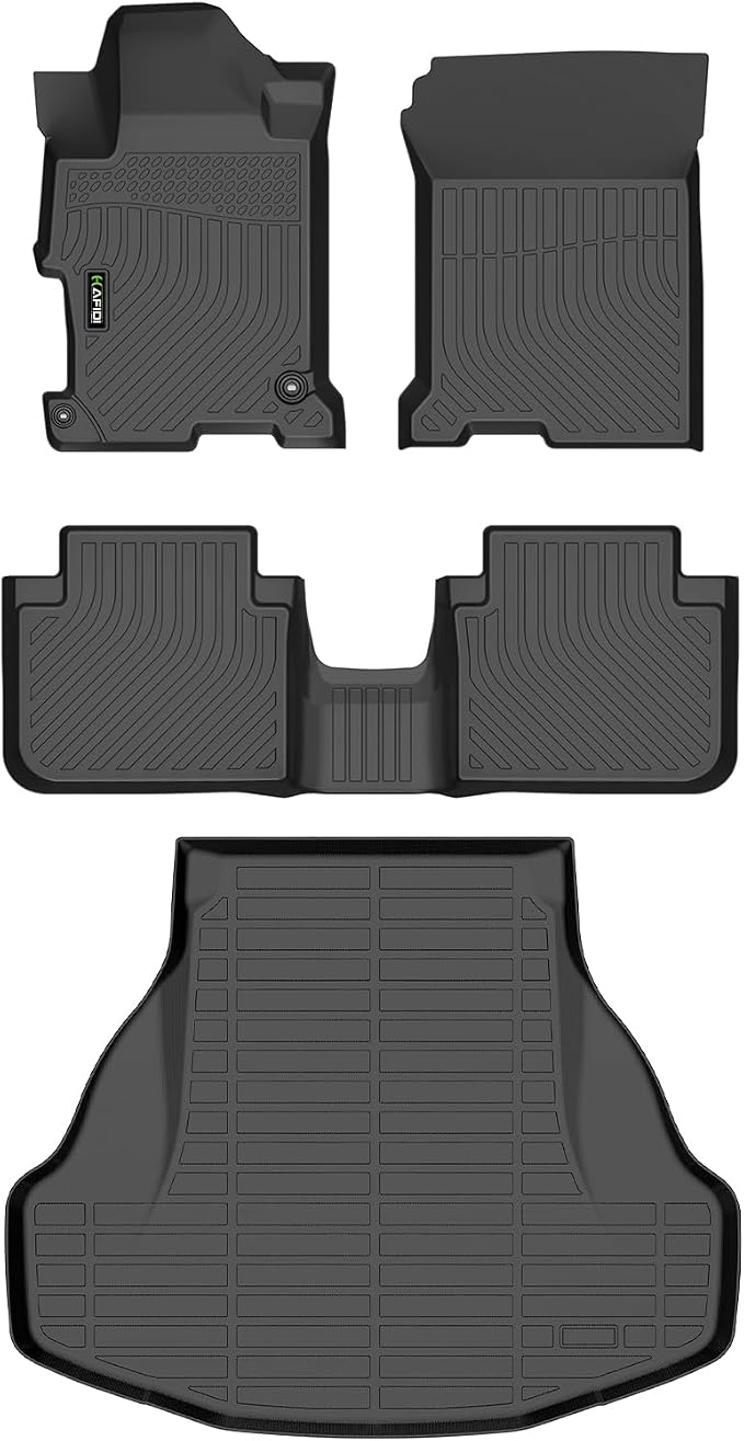 All Weather Car Floor Mats & Cargo Liner for 2013-2017 Honda Accord Sedan (Not for Coupe/Hybrid) Custom Fit Full Set Accessories - Black