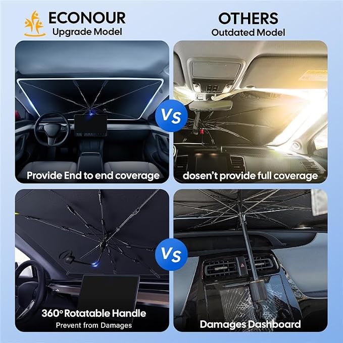 EcoNour Windshield Sunshade & Window Tint for Hyundai Tucson 2022 2023 2024 2025 2026 | Front Windshield Sun Shade UV Protection Heat Blocker | Foldable Car Sun Visor Interior Accessories