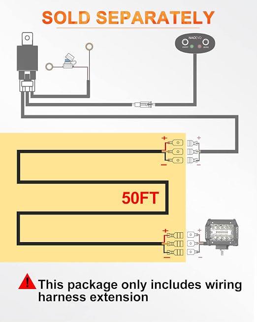 NAOEVO 16 Gauge Wire 3 Conductor Electrical Wire, 16 AWG Stranded PVC Cord, 12V Low Voltage/Tinned Copper/Flexible Cable for Automotive Wiring, Lamp Cord, Marine Cable (50FT)