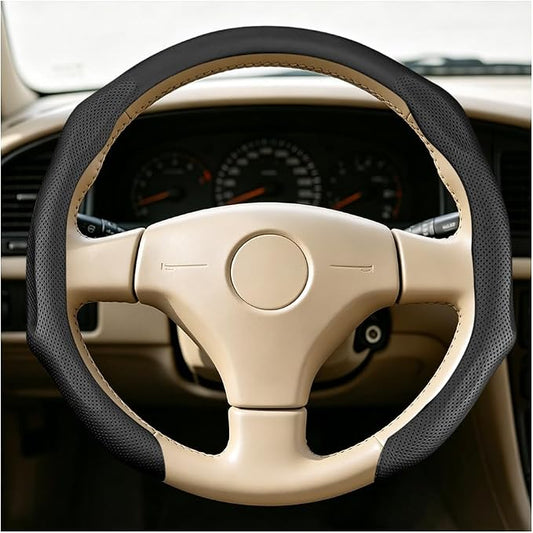 Car Steering Wheel Cover, Comfortable Grip Non-Slip Breathable Vehicle Steering Wheel Protector, Automotive Interior Decoration Accessories, Universal Fit (Black)