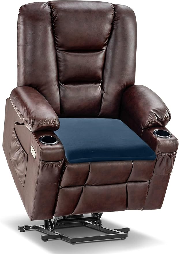 Sigmat Recliner Cushion for Elderly with Memory Foam 22x22x3 Inches Large Square Seat Cushion for Recliner Chair, Floor Pillow, Truck Seat Cushion Navy