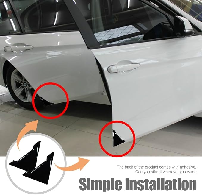 4PCS Car Door Guard Protector, Car Door Edge Guard, Anti-Collision Vehicle Side Corner Protector, Auto Accessories Self-Adhesive Auto Edge Protection Cover Fit for Most Vehicle (Black)