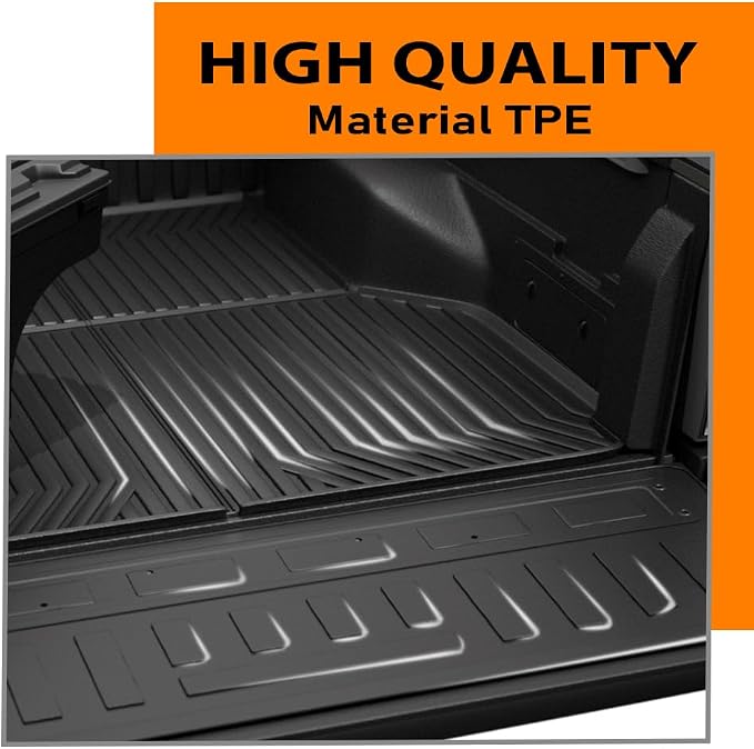 G-PLUS Truck Bed Mat Fit Honda Ridgeline 2017-2024 w/5.3FT (64.0 in) | All Weather Protection,Non-Slip,Custom Fit Floor Cargo Liner,TPE Full Coverage,Black