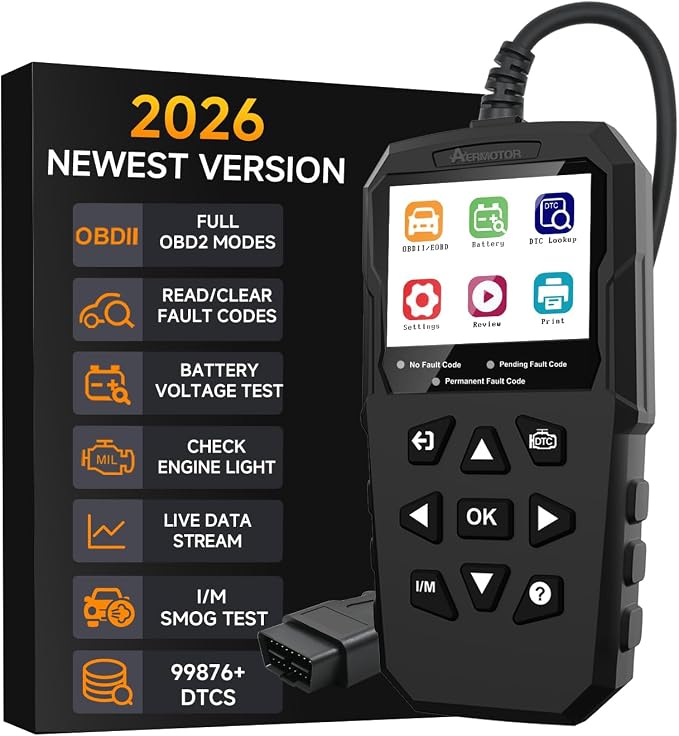 OBD2 Scanner,V880 Check Engine Light Car Code Reader with Reset,4-in 1 Graphic Live Data,I/M Smog Test, CAN Scan Tool Diagnostic Scanner for All OBDII Vehicles,Work for DIY,Home Use,Mechanic