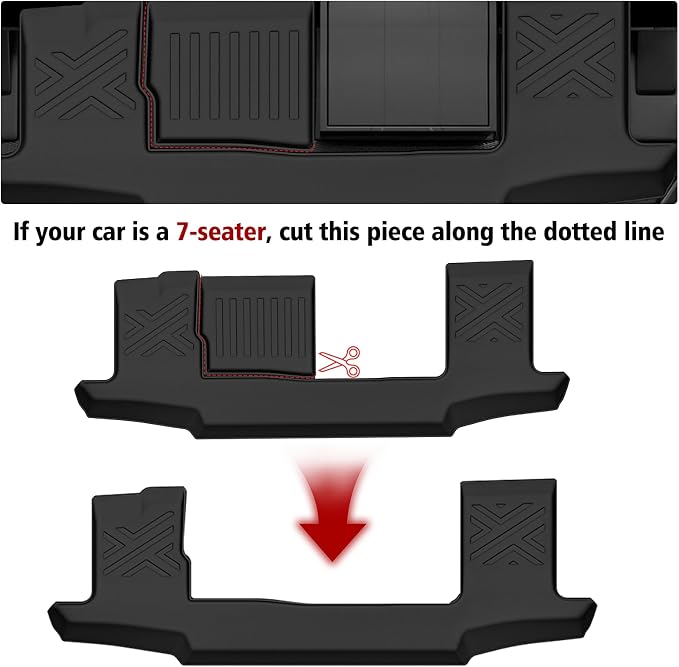 Floor Mats & Trunk Mat with Backrest Mat for 2022-2026 Nissan Pathfinder | All Weather TPE Rubber Cargo Liner Back Seat Cover 3rd Row for 2022-2026 Pathfinder 7&8 Seats Car Floor Liners Accessories