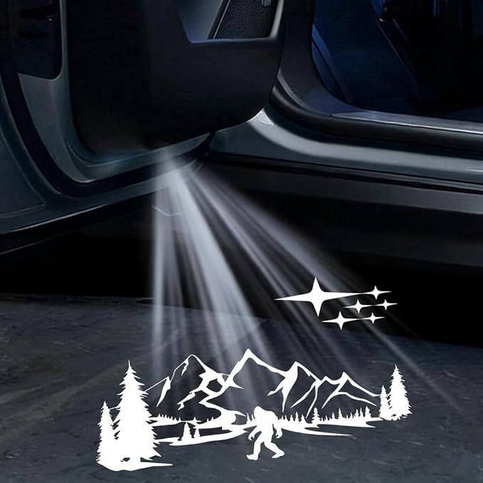 Car Puddle Lights, No Fade Car Door Lights Logo, Led Puddle Lights Compatible with Forester Outback Ascent Legacy XV 2P (White)