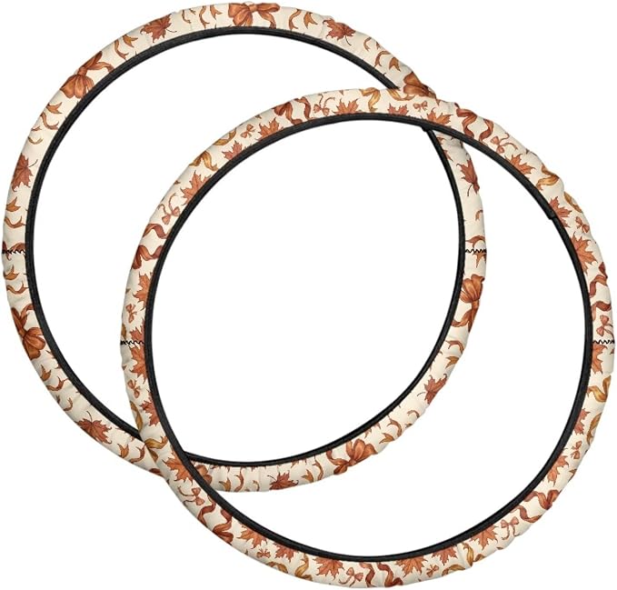 Abstract Tie Dye Wheelchair Wheel Covers Fall Maple Bow | Thanksgiving Day, 2 Pack Wheelchair Tyre Covers Neoprene Wheel Cover for Transport Wheelchair Wheels, 24 Inch